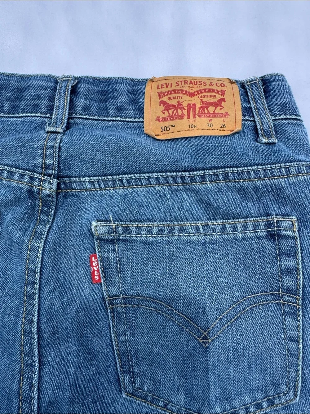 Levi's Kids Medium Blue Straight Jeans with Light Knee Distress